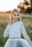 Falda ombré mágica en blanco y negro y top bohemio sin espalda Sophia, nuevos conjuntos de novia de Stylishbrideaccs, vestido de novia en blanco y negro 