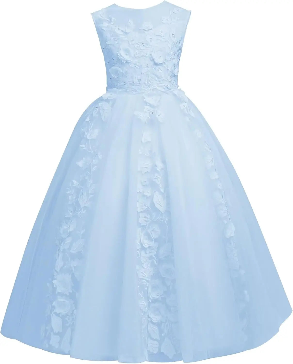 Vestidos de tul para niña de las flores para boda, vestido de primera comunión, vestido de dama de honor de encaje para niña, vestido de fiesta de desfile 