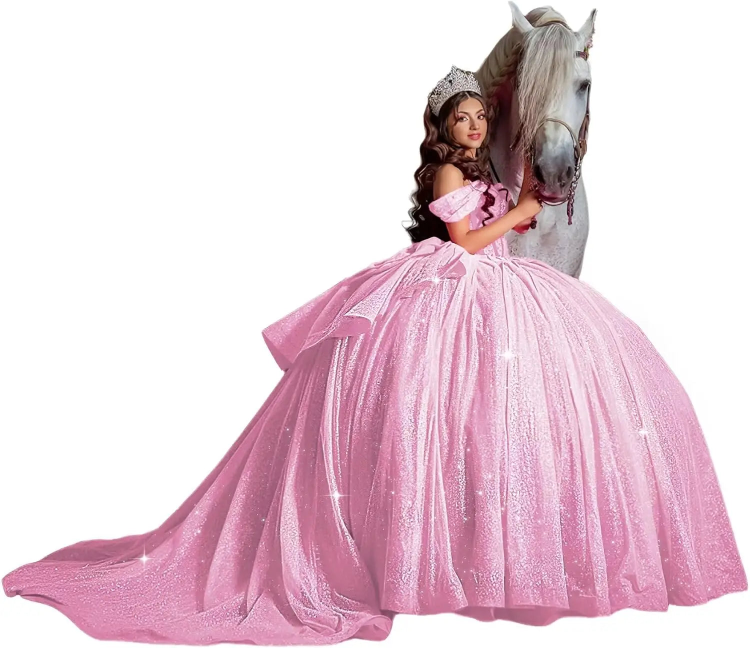 Off Shoulder Quinceanera Dresses Ball Gown Sparkly Beading Tulle Prom Dress Ruffle Layered Sweet 16 Dresses party dresses