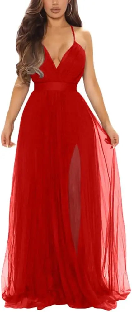 Women's Sexy Deep V Neck Split Cocktail Party Formal Bridesmaid Maxi Dress evening dresses  prom party dresses