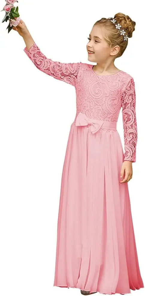Vestido elegante de primera comunión para niña de las flores, estilo bohemio, de gasa, corte en A, blanco, para dama de honor, para fiesta de bodas, de 2 a 12 años 