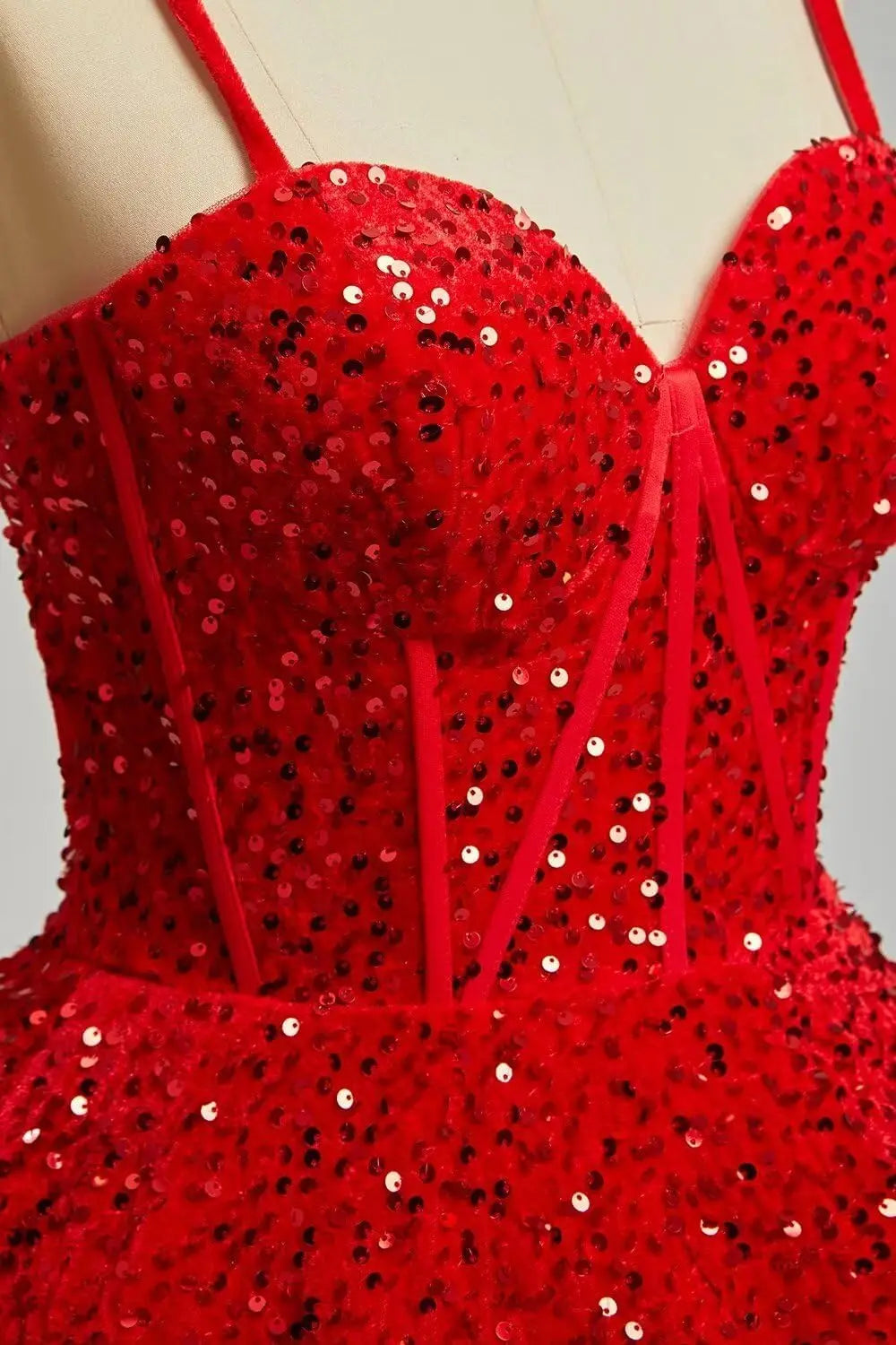 Vestidos de fiesta de graduación con lentejuelas brillantes para adolescentes, tirantes finos, corsé, vestido de cóctel con capas brillantes 