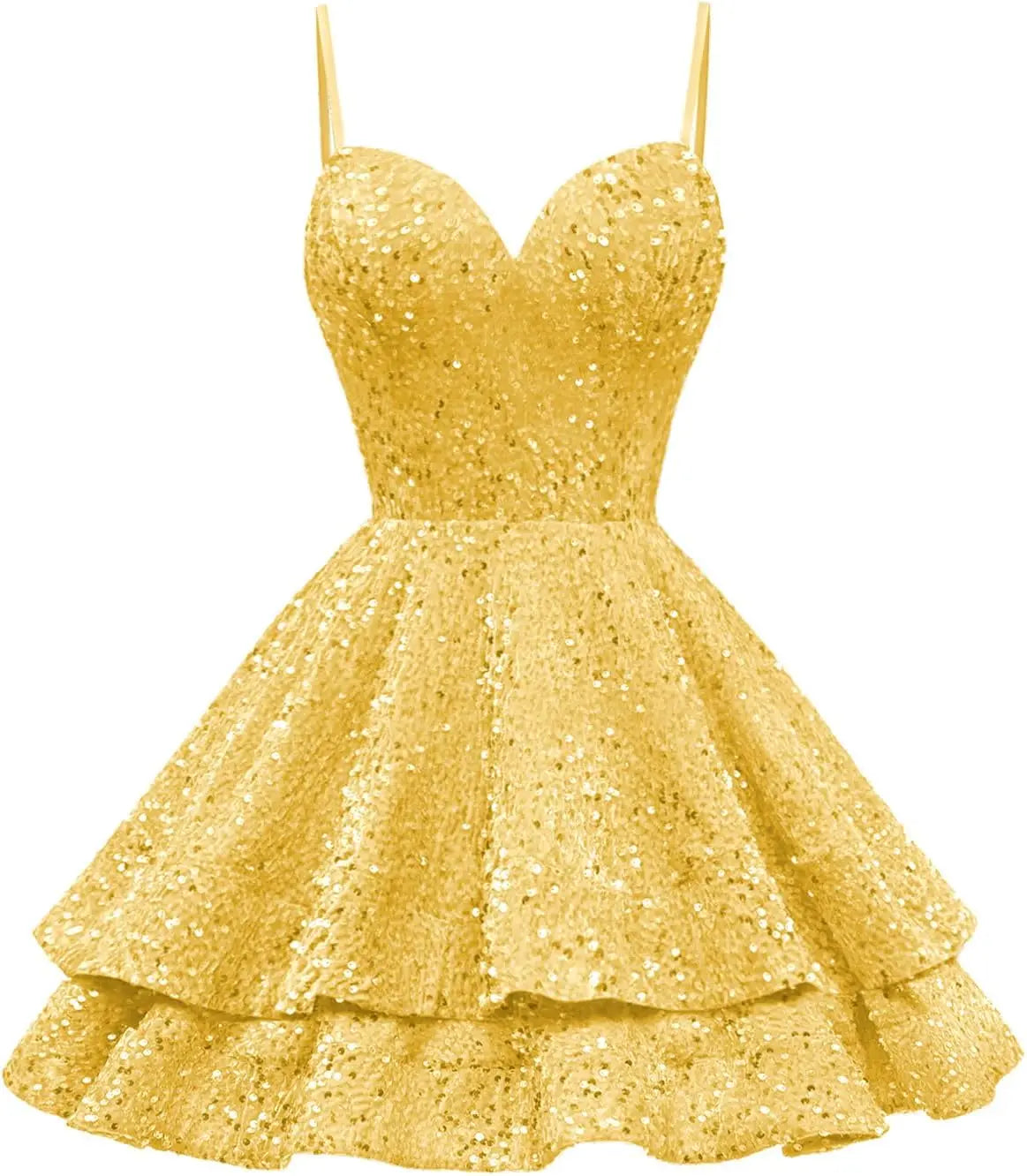 Tiered Sequin Homecoming Dresses Short for Teens 2025 Spaghetti Straps A-Line Prom Dress mini dress  party dresses