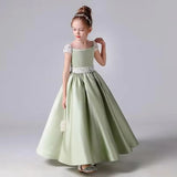 Festzugskleider für Mädchen, Satin, Blumenmädchenkleid, Flügelärmel, Ballkleid mit Pailletten, Prinzessinnenkleid für Geburtstagsparty, Festzugskleid für Mädchen 