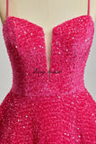 Vestidos de fiesta cortos con lentejuelas brillantes para adolescentes, de Pretty Girls Club, 2025, con tirantes finos, minivestido de cóctel formal con capas 