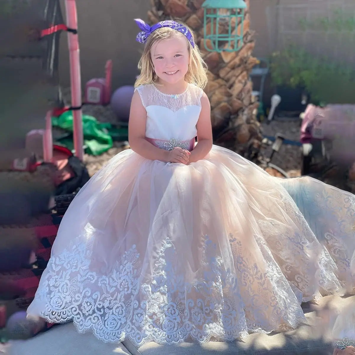 Flower Girl Dress for Wedding Kids Lace Pageant Ball Gowns princess dress ball gown  girls dresses for party and wedding