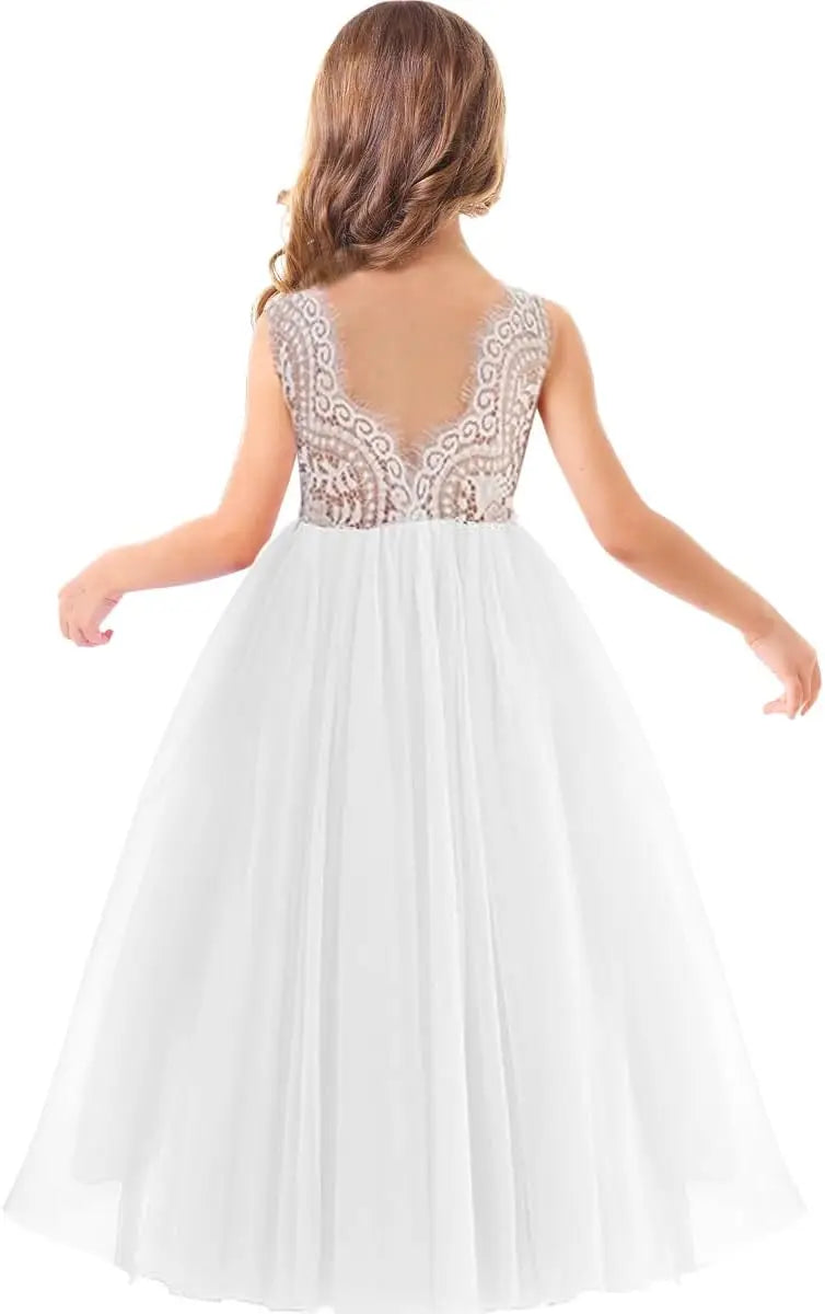 Vestido de niña de las flores, princesa, sin mangas, floral, bordado, para verano, boda, desfile, cumpleaños, tutú, vestido de tul 
