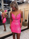 Vestidos de fiesta ajustados con lentejuelas brillantes y sexys para adolescentes, vestidos cortos de encaje con purpurina para fiesta de graduación, vestido de cóctel sin espalda para mujer, vestido de club 