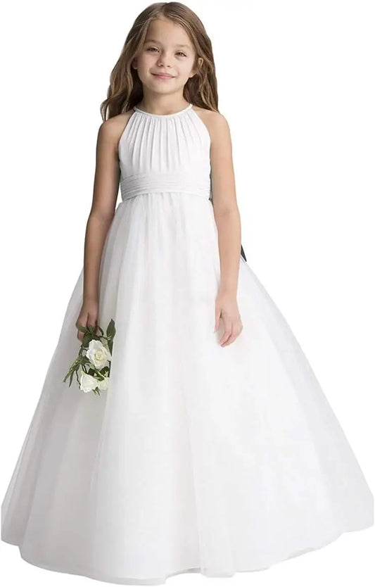Flower Girls Tulle Chiffon Dresses Kids Wedding Party Pageant Ball Gowns party dresses  girls dresses for party and wedding