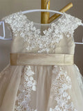 Vestidos de niña de flores de tul con encaje para bodas, vestido de niña de cumpleaños con ilusión y apliques de encaje, vestido de princesa con tutú para niñas de concurso 