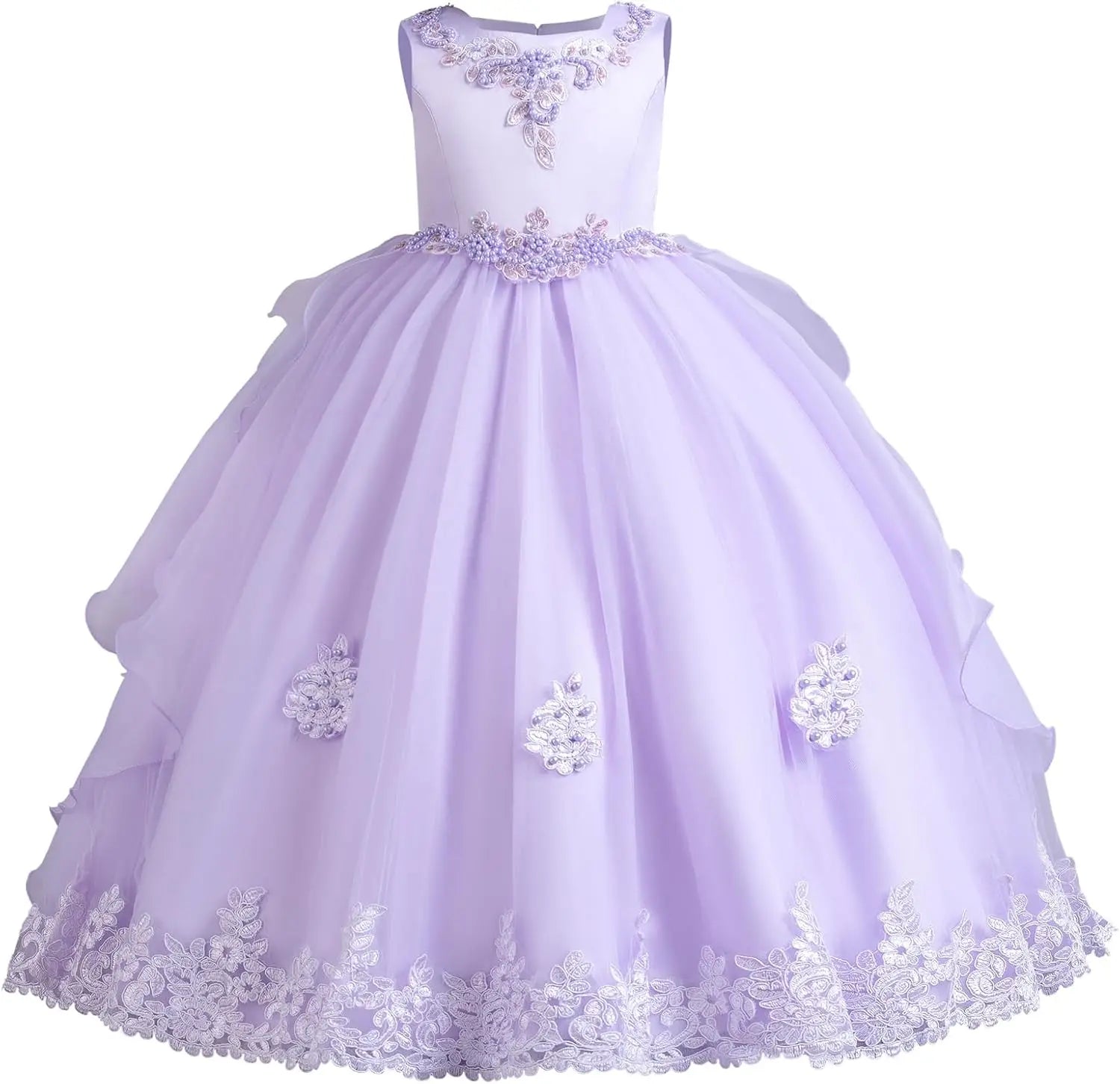Blumenmädchenkleid Prinzessin Puffy Tüllkleider Brautjungfer Hochzeit Kommunion Geburtstagsfeier Festzug Maxi Ballkleid für Kinder