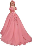 Tulle Flower Girl Dresses for Wedding Girls First Communion Dress Puff Sleeves Ball Gown girls dresses for party and wedding
