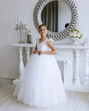 Vestido de tul con tutú para niña de las flores, vestido de satén para bebé niña con cola, vestido de dama de honor juvenil, vestido de novia, vestidos de desfile para niñas 
