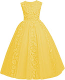 Vestidos de tul para niña de las flores para boda, vestido de primera comunión, vestido de dama de honor de encaje para niña, vestido de fiesta de desfile 