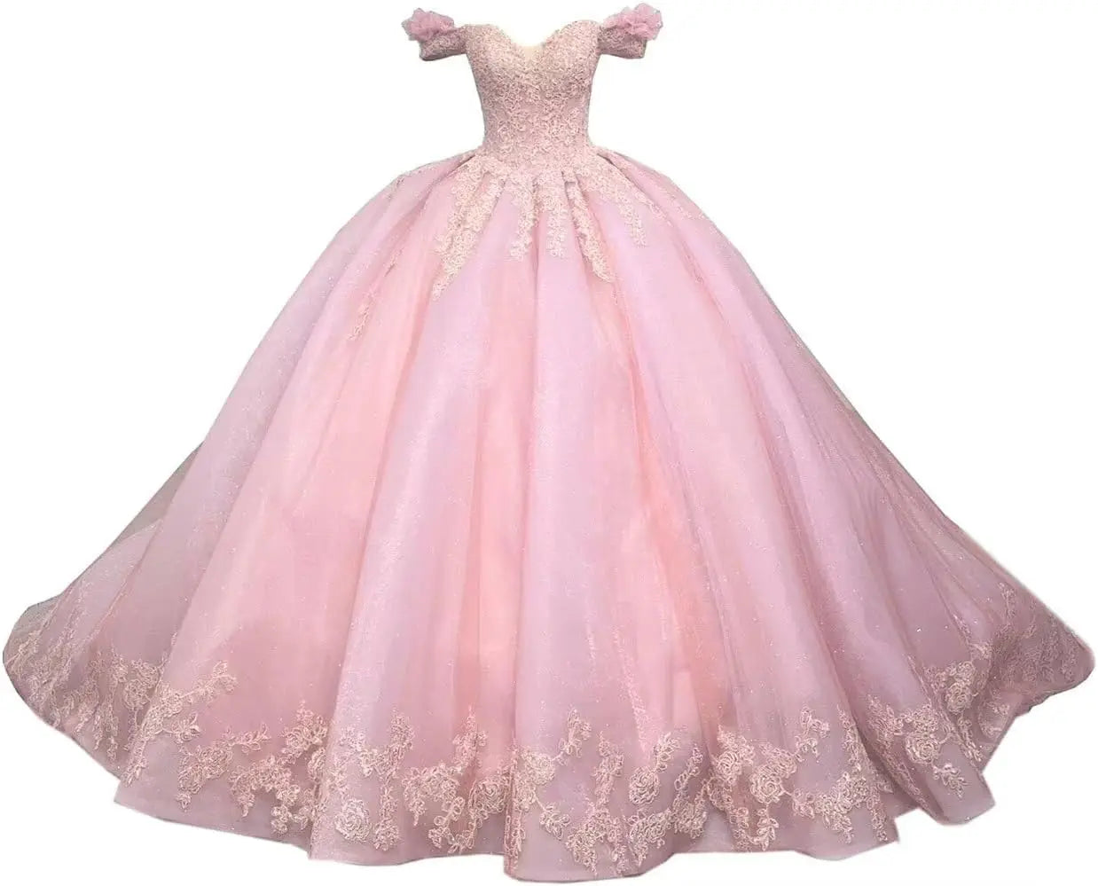 Princess Off Shoulder Sweet 15 16 Quinceanera Dresses Lace Puffy Prom Gowns Long Birthday Ball Gowns with Train