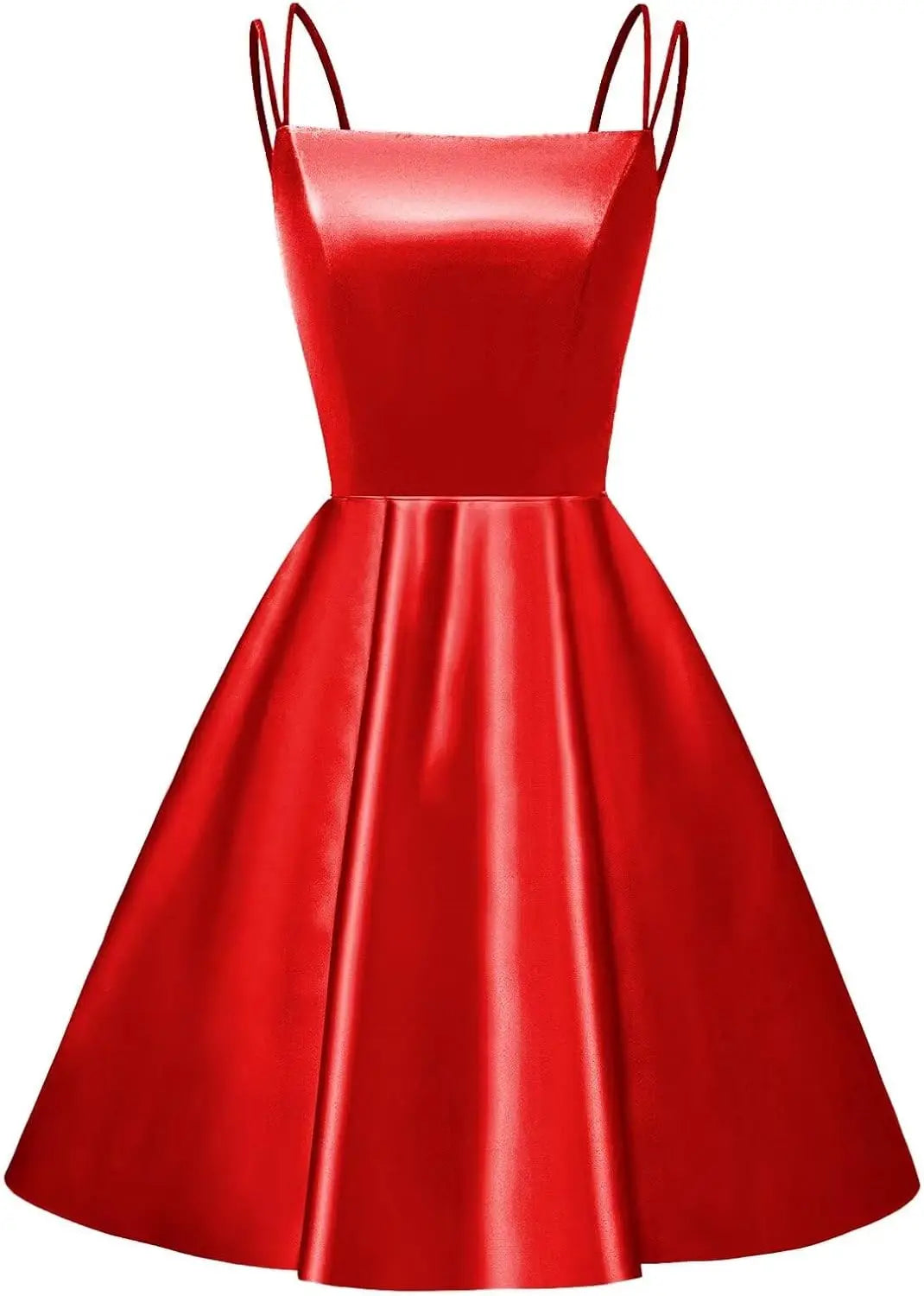 Satin Homecoming-Kleider für Teenager, kurze Ballkleider 2025, Spaghettiträger, Cocktailparty-Kleid, Abschlusskleid, Minikleid 
