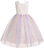 Vestido de niña de las flores, princesa, sin mangas, floral, bordado, para verano, boda, desfile, cumpleaños, tutú, vestido de tul 