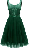 Sequin Dress for Woman Vintage A Line Wedding Formal Swing Mesh Prom Dress Sleeveless Cocktail Maxi Gowns