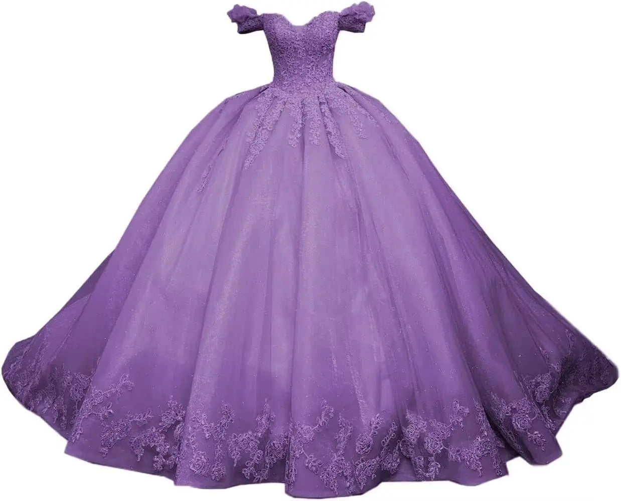 Princess Off Shoulder Sweet 15 16 Quinceanera Dresses Lace Puffy Prom Gowns Long Birthday Ball Gowns with Train