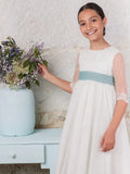 Apliques de encaje blanco con lazo, medias mangas para bodas, fiestas de cumpleaños, banquetes, vestidos de princesa y vestidos de niña de las flores. 
