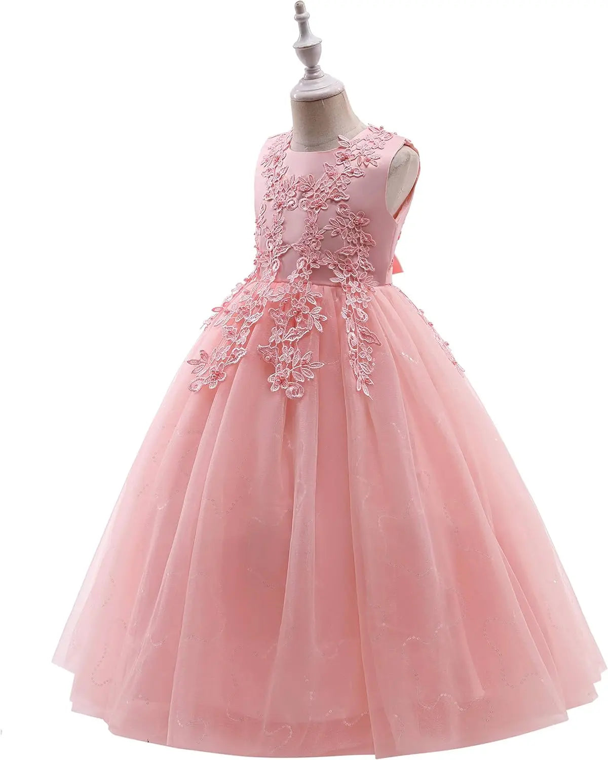 Little/Big Girls Lace Bridesmaid Dress Flower Kid Wedding Ball Gown Toddler Princess Pageant Evening Dresses princess dress