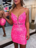 Vestidos de fiesta ajustados con lentejuelas brillantes y sexys para adolescentes, vestidos cortos de encaje con purpurina para fiesta de graduación, vestido de cóctel sin espalda para mujer, vestido de club 