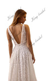 Vestido de novia de encaje floral con espalda abierta y corte A | Vestido de novia a medida, vestido de novia sencillo, vestido de novia blanco 