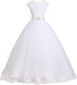 First Communion Flower Girl Dress Tulle Lace Bridesmaid Pageant Dresses Ball Gown Wedding Party Floor Length princess Gowns