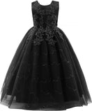 Little/Big Girls Lace Bridesmaid Dress Flower Kid Wedding Ball Gown Toddler Princess Pageant Evening Dresses princess dress