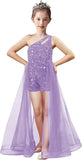 Einschultriges Festzugskleid, Jumpsuits, Blumenmädchenkleid, Pailletten-Mädchen-Ballkleider, Tüll-Strampler, Maxikleid mit Cape, Partykleider 