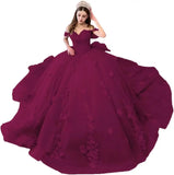 Sweetheart Ball Gown Quinceanera Dresses Bead Appliques Flower Long Prom Dress Party Gowns Vestidos  party dress