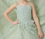 Lace Applique Tulle Pageant Gowns for Girls Ball Gown Flower Girl Dress Princess Toddler Kids Prom Pageant   Dress