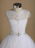 First Communion Flower Girl Dress Tulle Lace Bridesmaid Pageant Dresses Ball Gown Wedding Party Floor Length princess Gowns