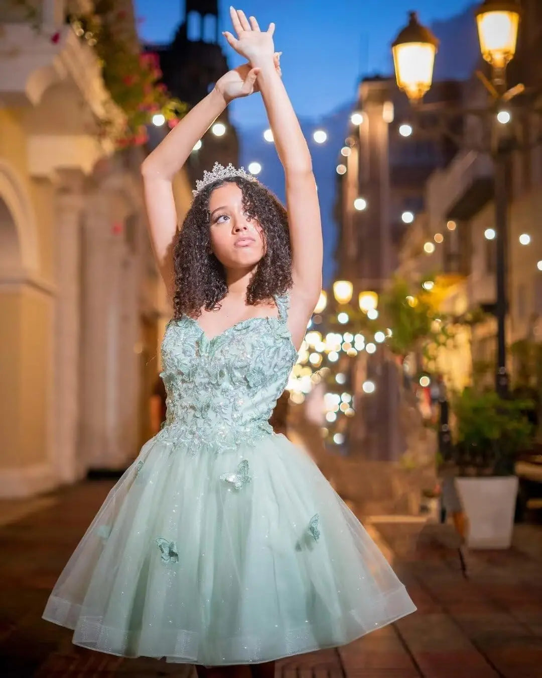 3D Butterfly Short Homecoming Dresses Sparkly Tulle Prom Dress Teens Off Shoulder DAMA Dresses for Quinceanera