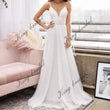 V neck spaghetti straps Engagement dress Simple wedding gown Tulle wedding dresses A line Elegant Backless wedding dress