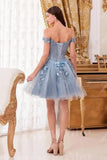 Vestidos de fiesta de tul con hombros descubiertos 2025, vestidos de fiesta cortos de encaje estilo princesa, vestidos de graduación 
