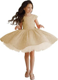 Tutu Festzugskleider Pailletten Blumenmädchenkleid Kurzes Prinzessinnenkleid Ballkleid Blumenmädchenkleider für Hochzeiten 