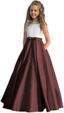 Satin Blumenmädchenkleid Erstkommunionkleid Kinder Hochzeit Ballkleider Prinzessin Party Mädchen Festzugskleider für Mädchen 