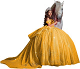 Off Shoulder Quinceanera Dresses Ball Gown Sparkly Beading Tulle Prom Dress Ruffle Layered Sweet 16 Dresses party dresses