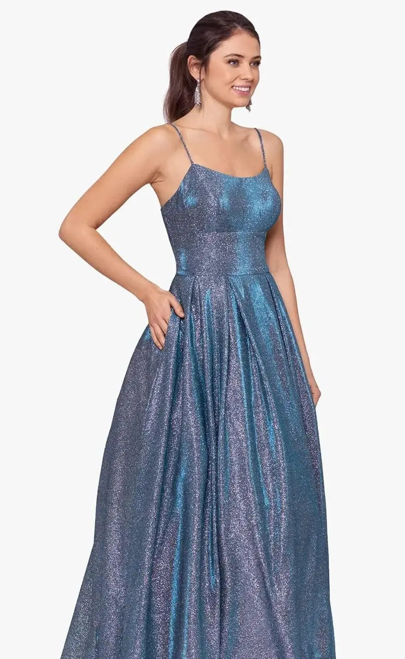 Vestidos de fiesta con purpurina para mujer, 2025, con tirantes finos abiertos, largos, formales, para noche, boda, fiesta, baile, con bolsillos 