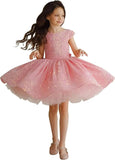 Tutu Festzugskleider Pailletten Blumenmädchenkleid Kurzes Prinzessinnenkleid Ballkleid Blumenmädchenkleider für Hochzeiten 