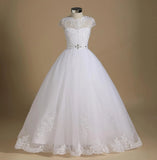 First Communion Flower Girl Dress Tulle Lace Bridesmaid Pageant Dresses Ball Gown Wedding Party Floor Length princess Gowns