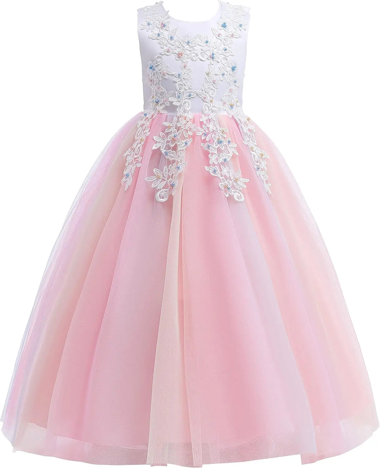 Little/Big Girls Lace Bridesmaid Dress Flower Kid Wedding Ball Gown Toddler Princess Pageant Evening Dresses princess dress
