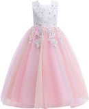 Little/Big Girls Lace Bridesmaid Dress Flower Kid Wedding Ball Gown Toddler Princess Pageant Evening Dresses princess dress