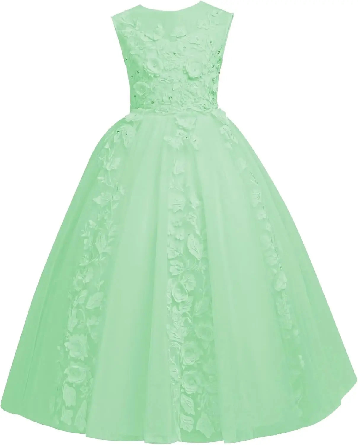 Vestidos de tul para niña de las flores para boda, vestido de primera comunión, vestido de dama de honor de encaje para niña, vestido de fiesta de desfile 