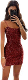 Women's Sparkly Sequin Homecoming Dresses for Teens Spaghetti Strap Tight Short Corset Prom Dresses formal dress  evening gown