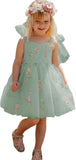 Vestidos de niña de las flores para boda, cortos, con encaje floral bordado, tul, vestido de princesa para desfile infantil, vestidos para niñas. 