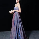 New Arrival Adult Ceremony Banquet Elegant Socialite Starry Dress Evening Women Glitter A Line Prom Dresses Free Custom Size