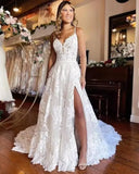 Vestidos de novia elegantes de encaje para playa, con mangas, apliques de tul y satén, talla grande, 2025 