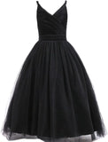 Vestido de tul con tirantes finos para niñas de flores, largo, corte A, para bodas, desfiles, princesas, fiestas de cumpleaños, bailes 